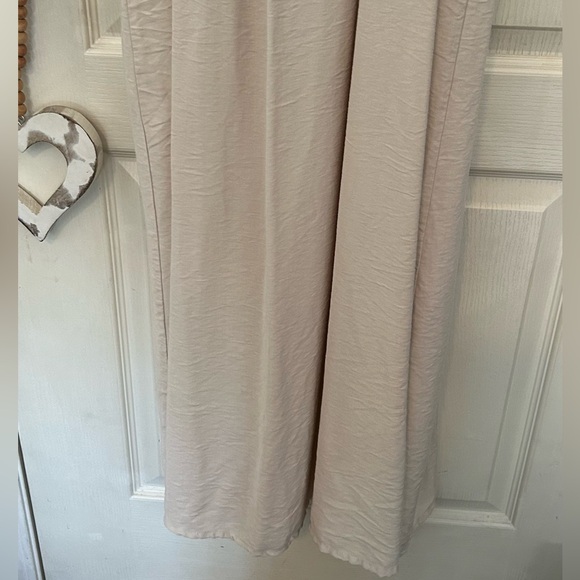 Light Beige Smocked Maxi Dress with Spaghetti Straps - Picture 3 of 9